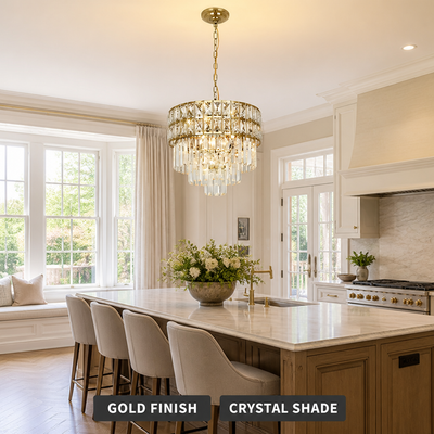 Modern Gold Crystal Pendant Light