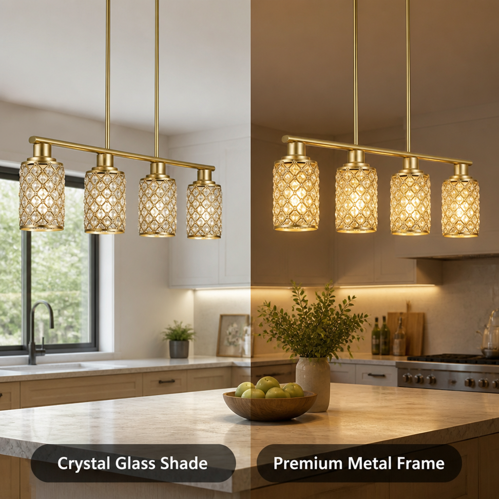 Modern Gold Crystal Pendant Light