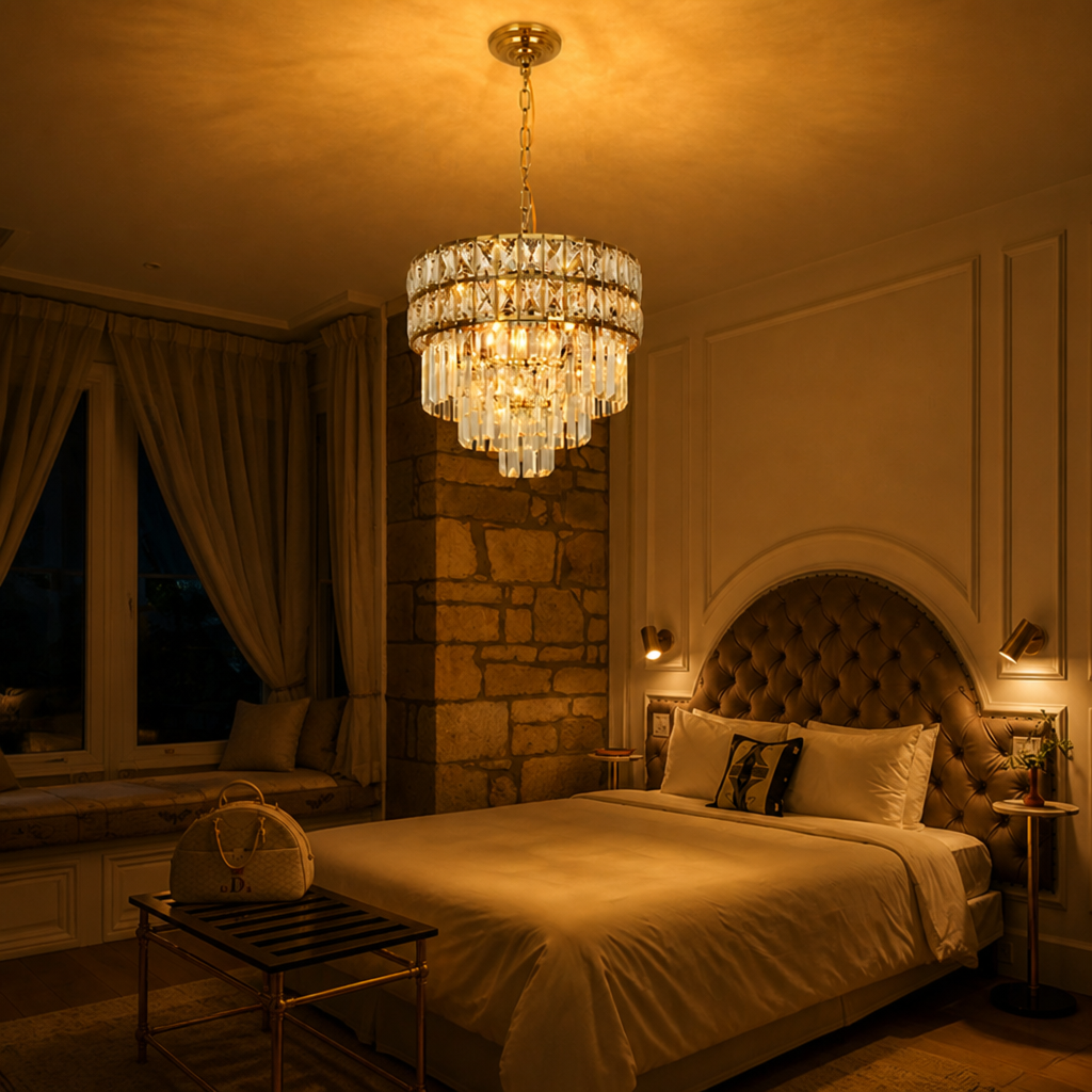 Modern Gold Crystal Pendant Light