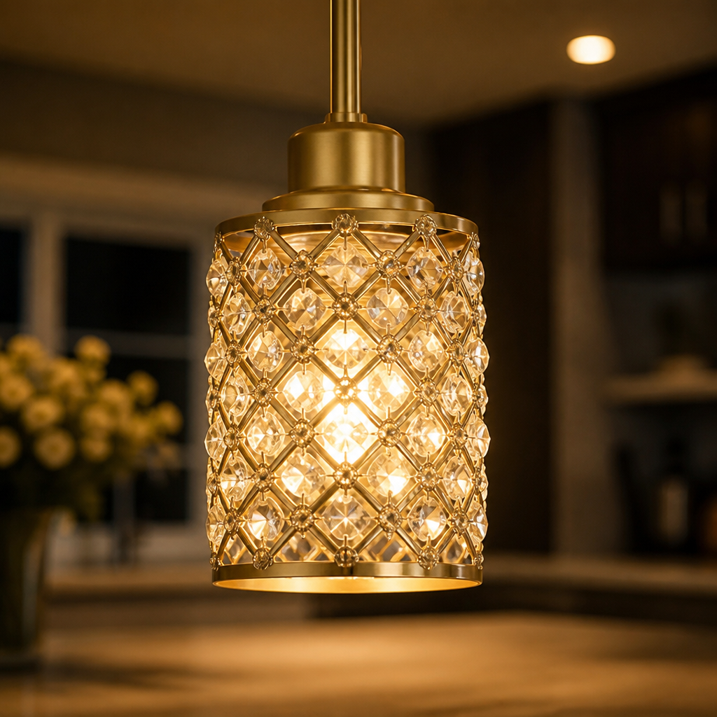 Modern Gold Crystal Pendant Light