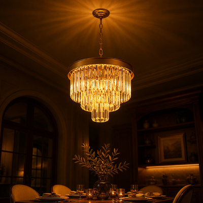 Modern Gold Crystal Pendant Light