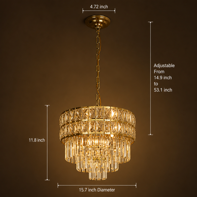 Modern Gold Crystal Pendant Light