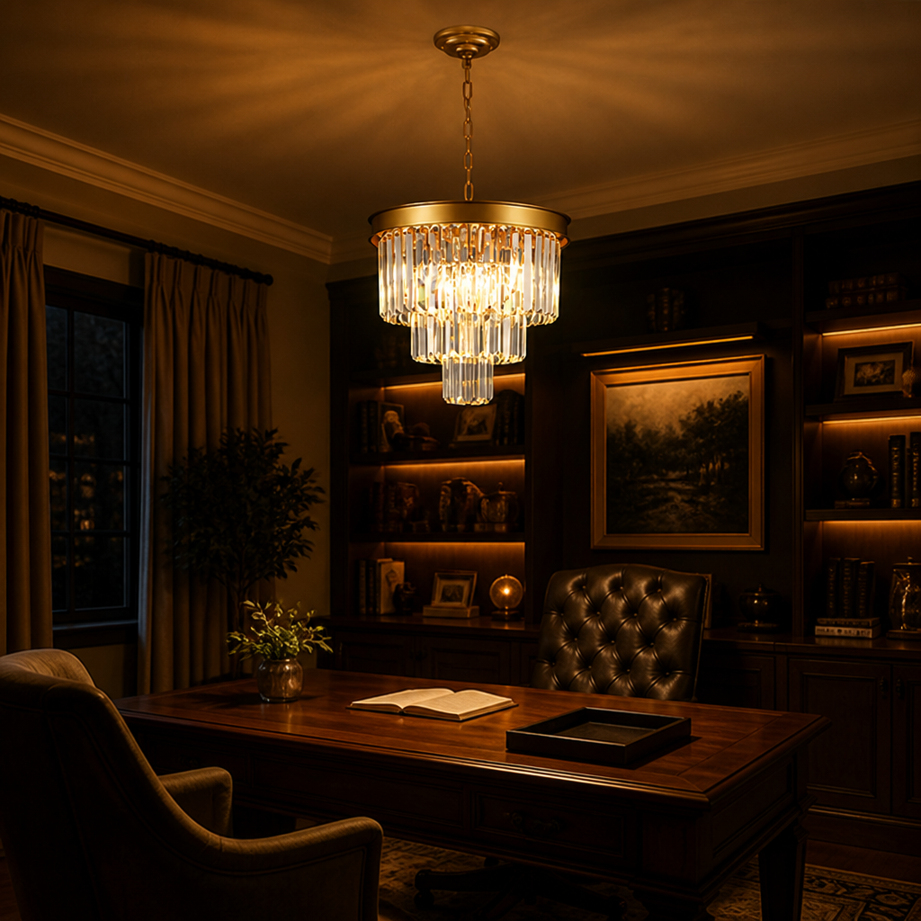 Modern Gold Crystal Pendant Light