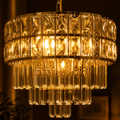 Modern Gold Crystal Pendant Light