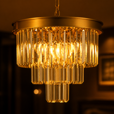 Modern Gold Crystal Pendant Light
