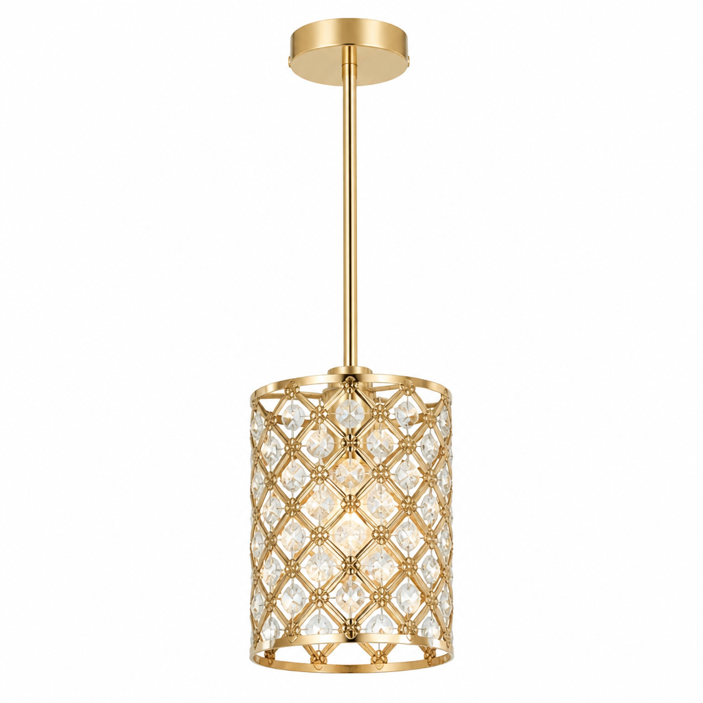 Modern Gold Crystal Pendant Light