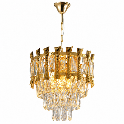 Modern Gold Crystal Round Chandelier