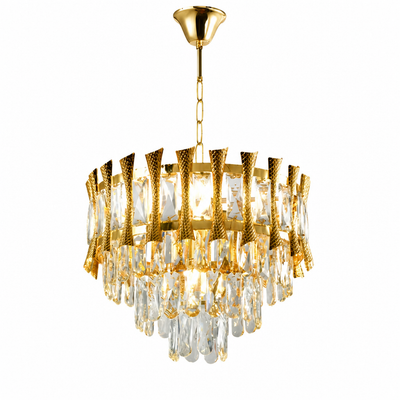 Modern Gold Crystal Round Chandelier