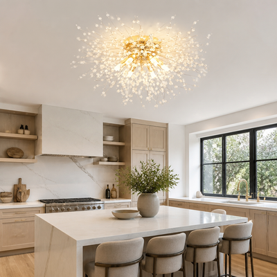 Modern Gold Crystal Sputnik Ceiling Light