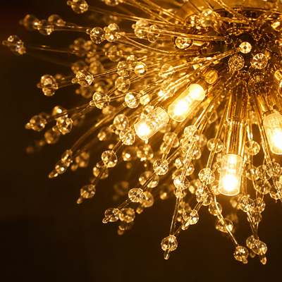 Modern Gold Crystal Sputnik Ceiling Light