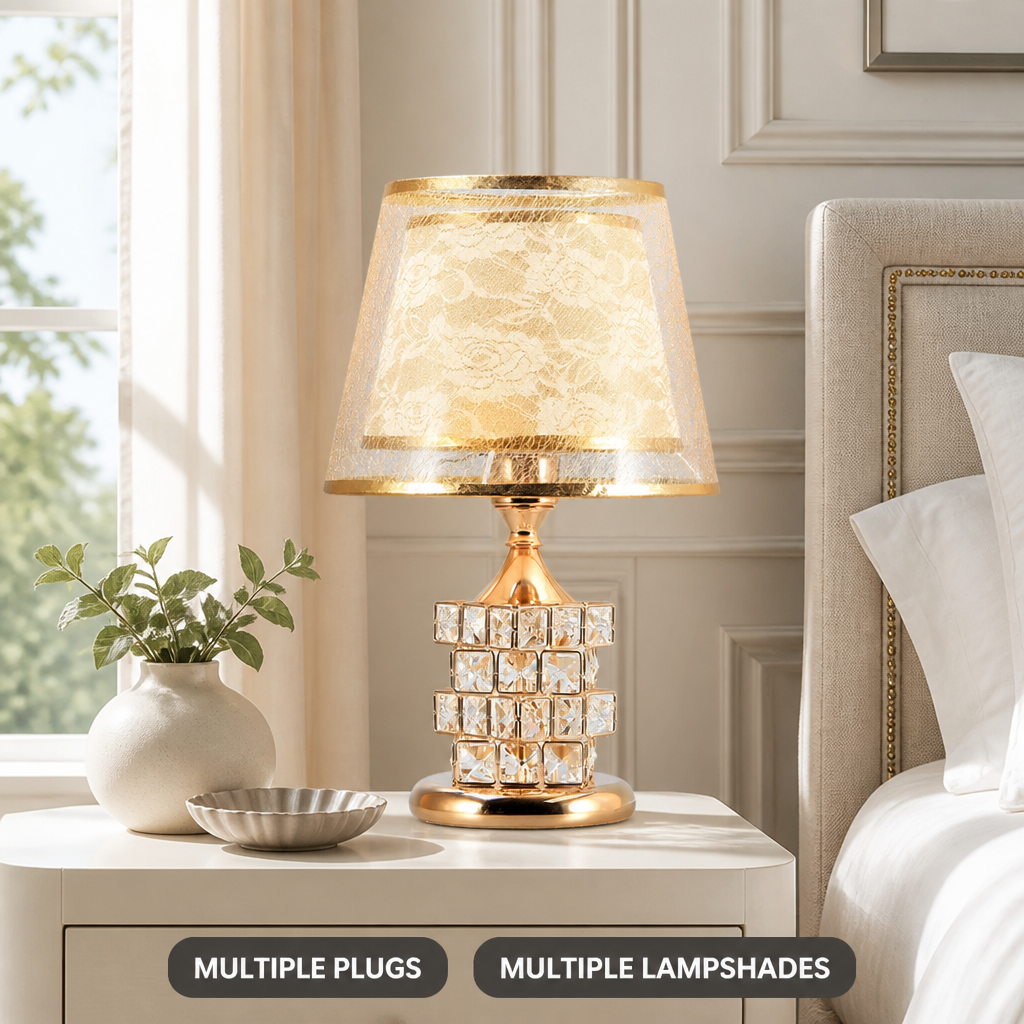 Modern Gold Crystal Table Lamp