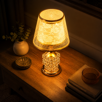 Modern Gold Crystal Table Lamp
