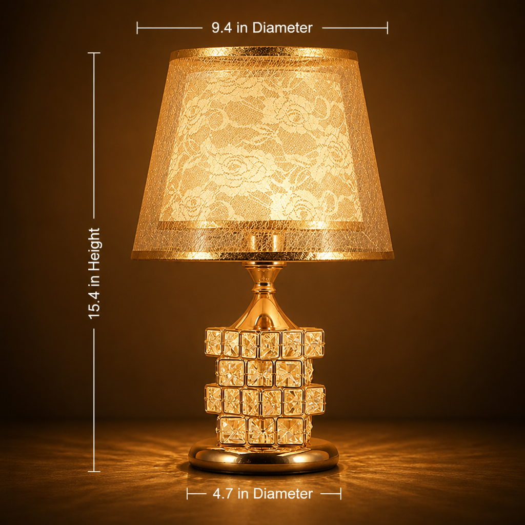 Modern Gold Crystal Table Lamp