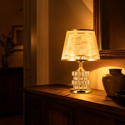 Modern Gold Crystal Table Lamp