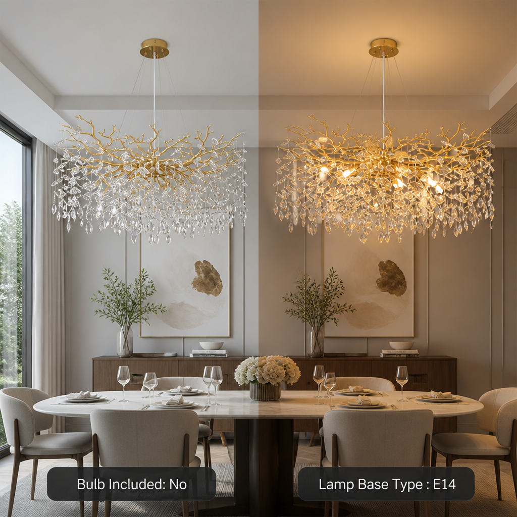 Modern Gold Crystal Tree-Branch Chandelier