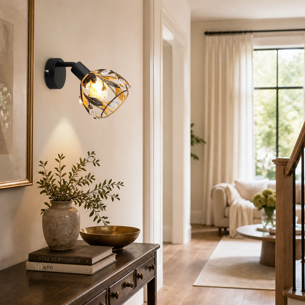 Modern Gold Crystal Wall Sconce