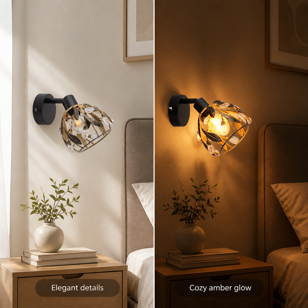 Modern Gold Crystal Wall Sconce