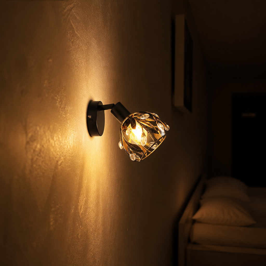 Modern Gold Crystal Wall Sconce