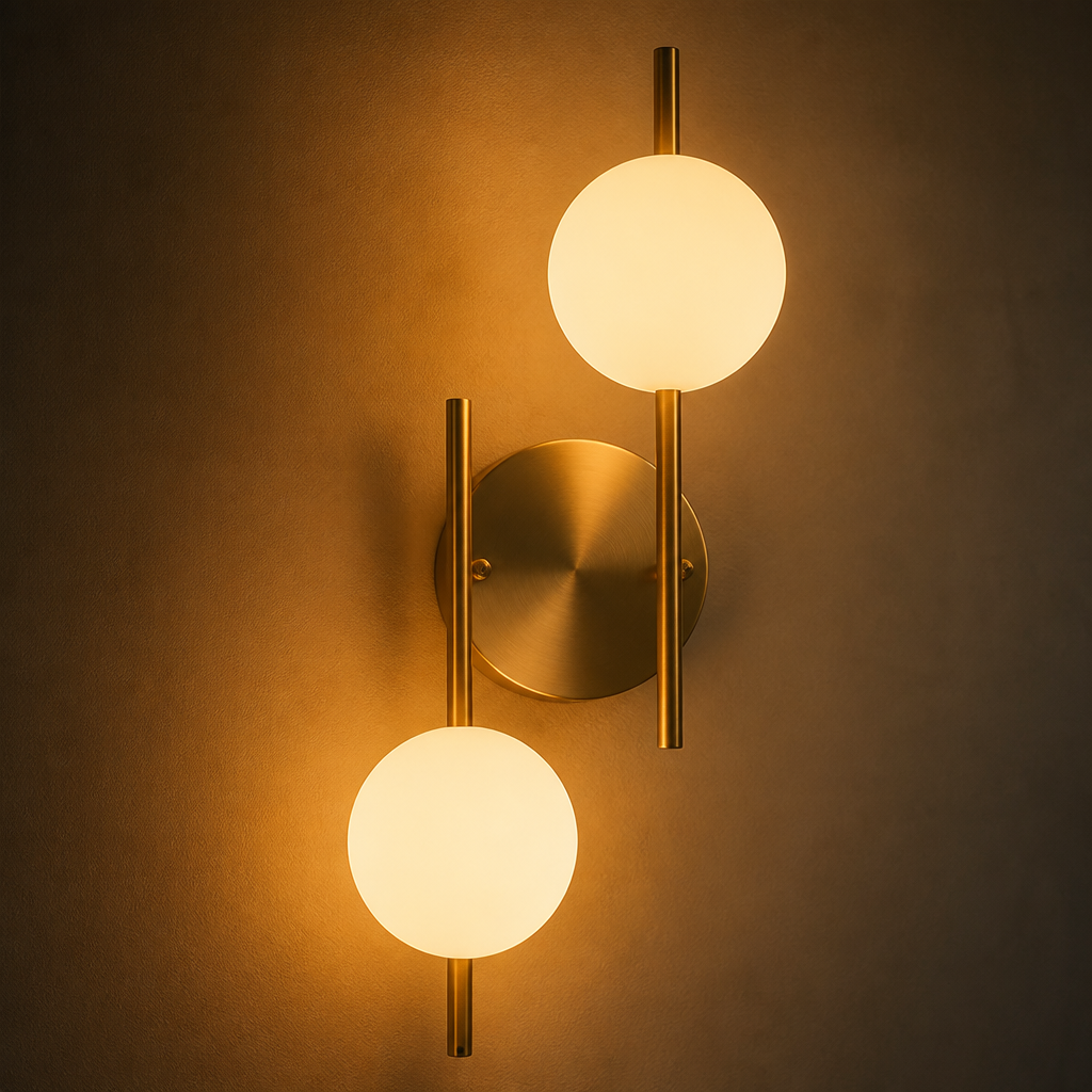Modern Gold Glass Globe Wall Sconce