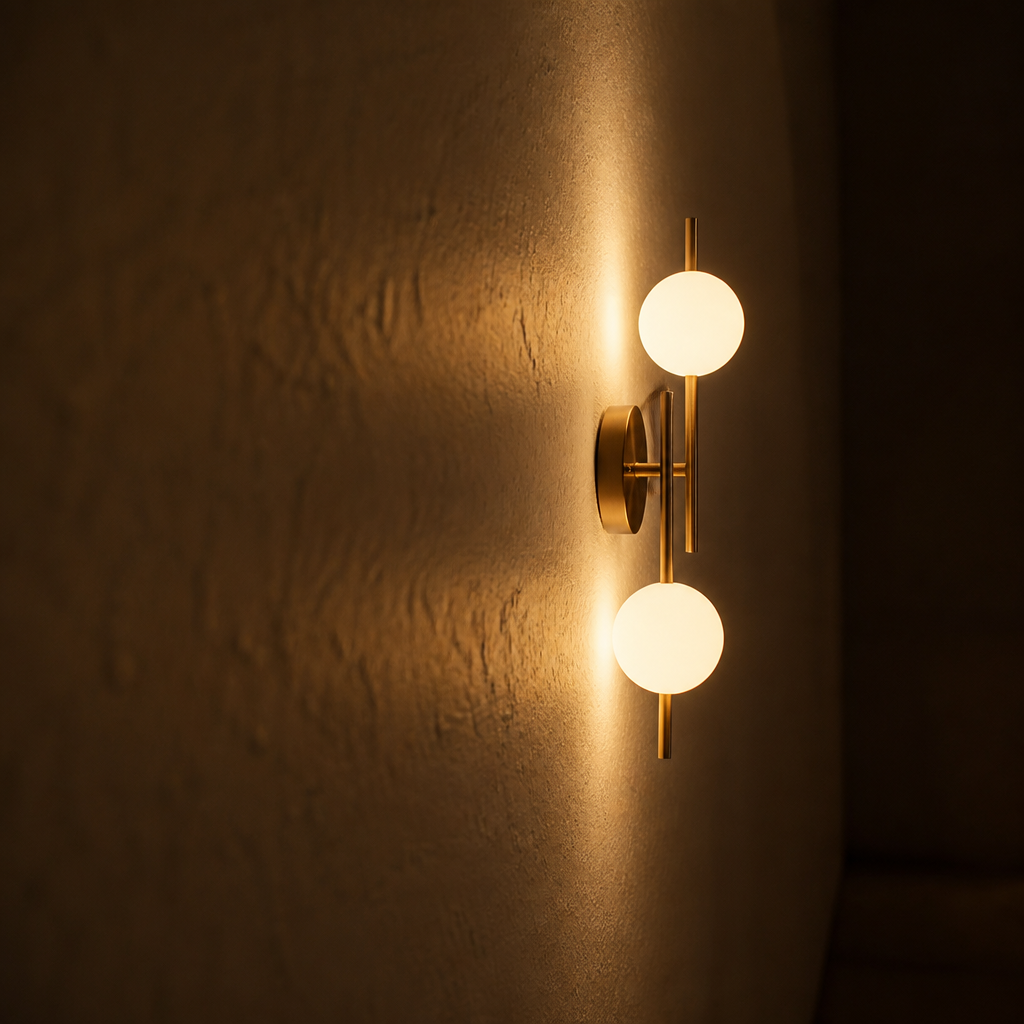 Modern Gold Glass Globe Wall Sconce