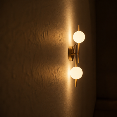 Modern Gold Glass Globe Wall Sconce