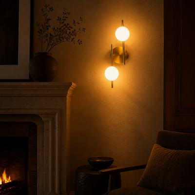 Modern Gold Glass Globe Wall Sconce