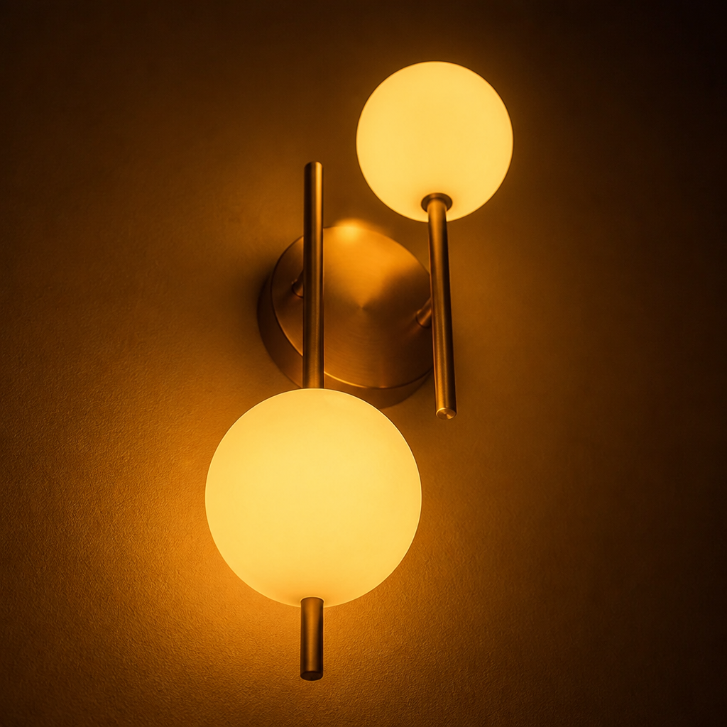 Modern Gold Glass Globe Wall Sconce