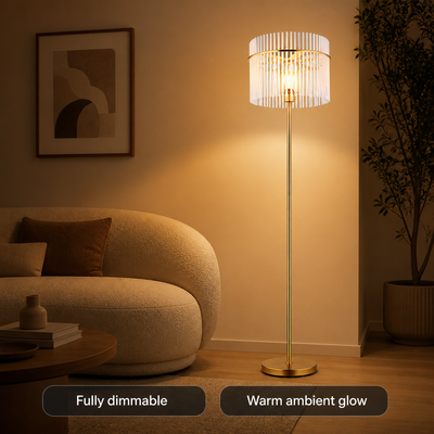 Modern Gold Glass Rods Table Lamp