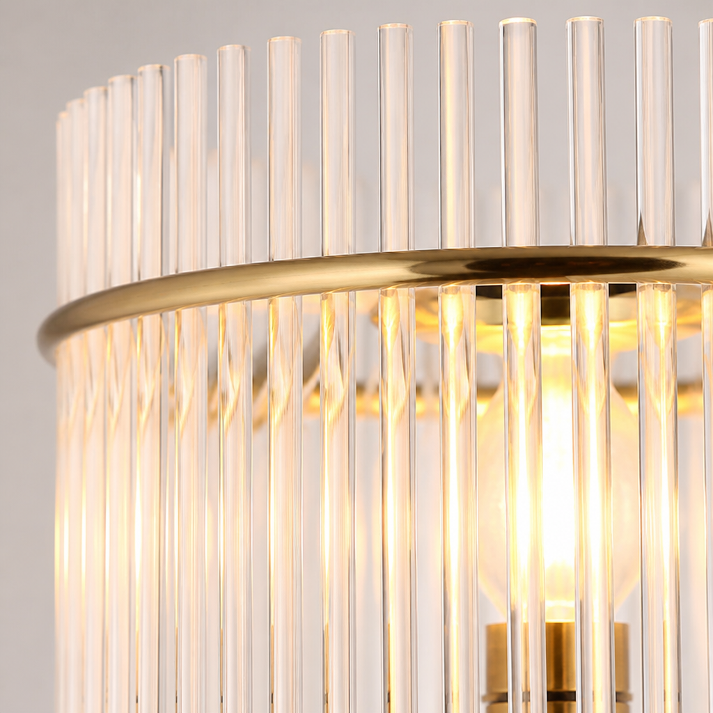 Modern Gold Glass Rods Table Lamp