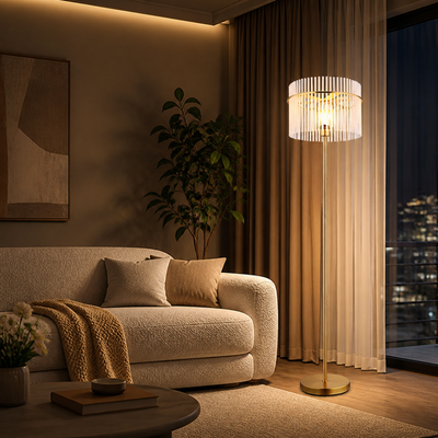 Modern Gold Glass Rods Table Lamp