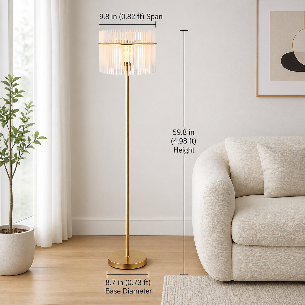 Modern Gold Glass Rods Table Lamp