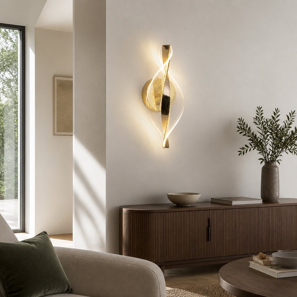 Modern Gold LED Snowflake Wall Sconce