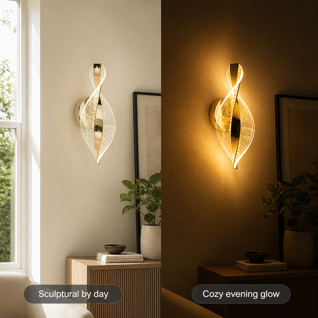 Modern Gold LED Snowflake Wall Sconce