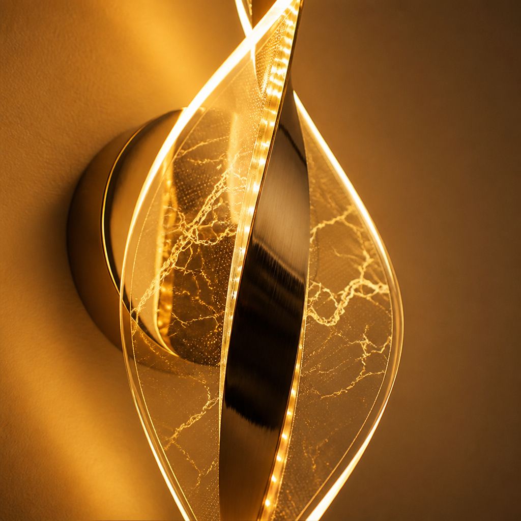 Modern Gold LED Snowflake Wall Sconce