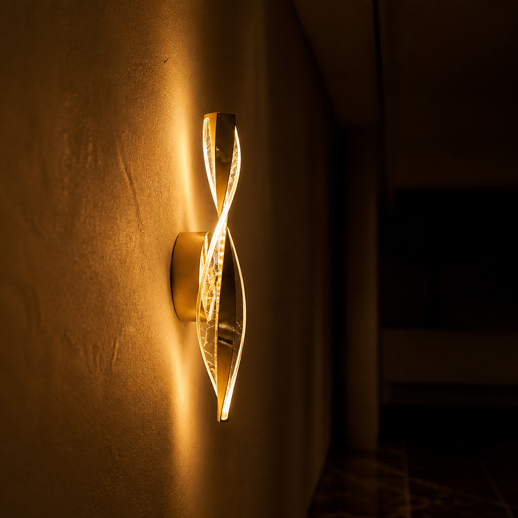 Modern Gold LED Snowflake Wall Sconce