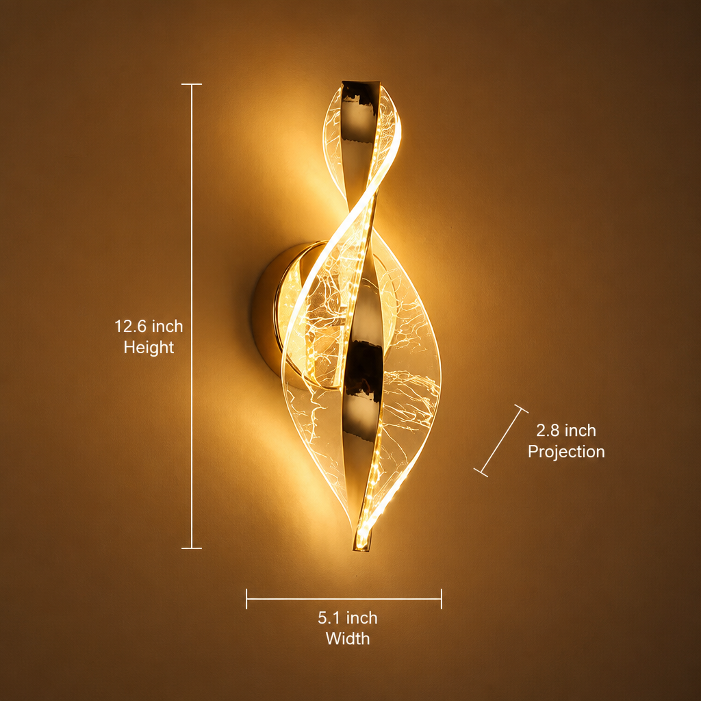 Modern Gold LED Snowflake Wall Sconce