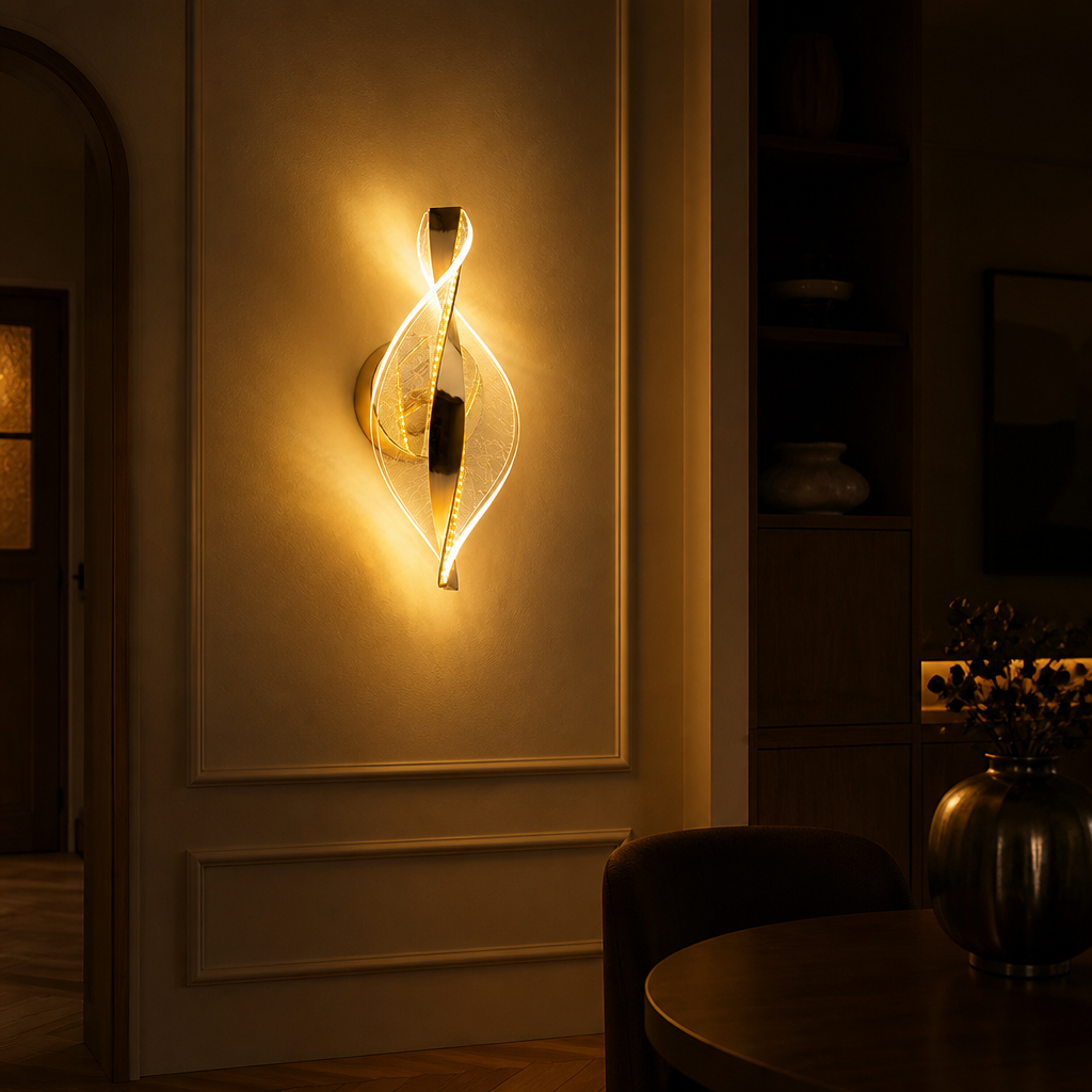 Modern Gold LED Snowflake Wall Sconce