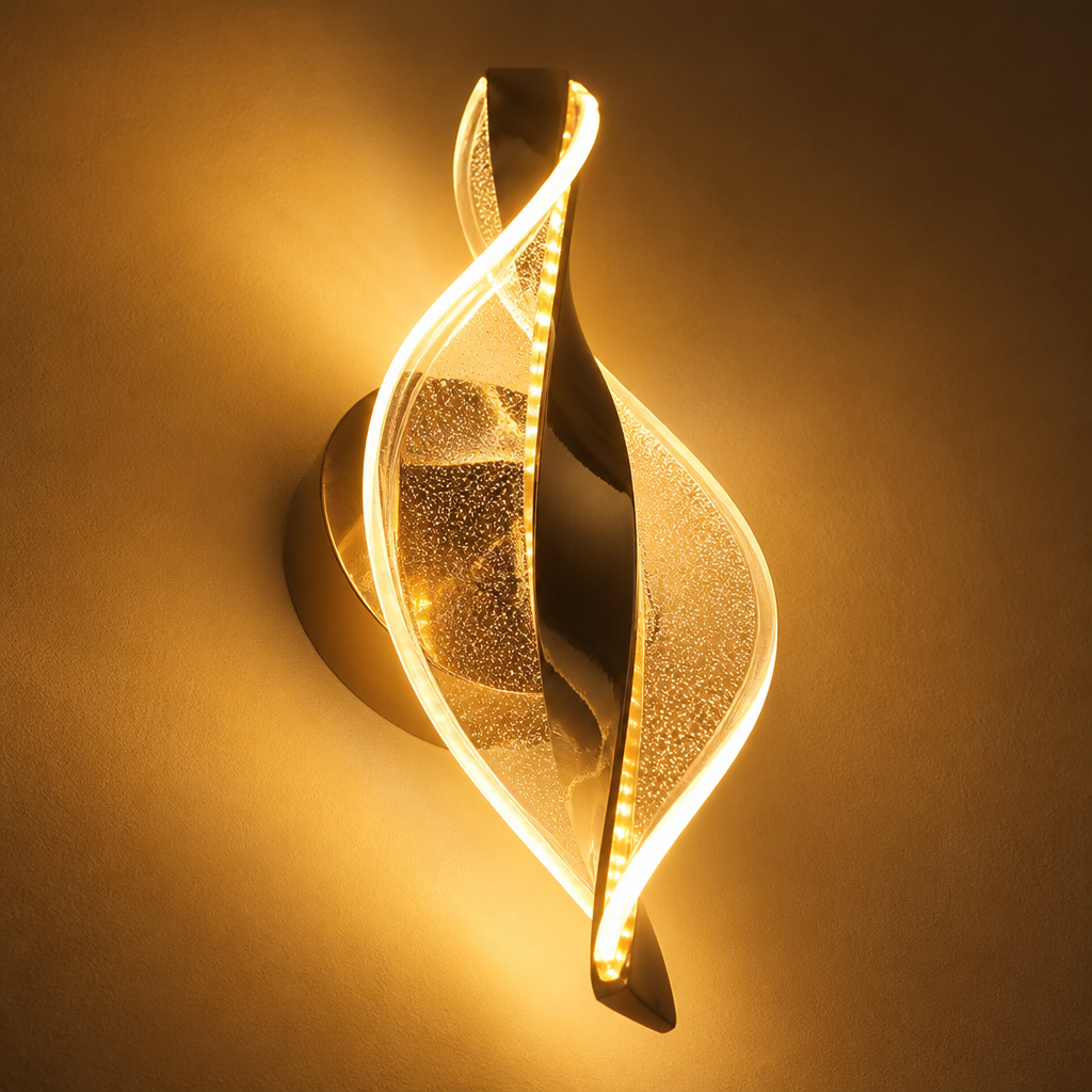 Modern Gold LED Snowflake Wall Sconce