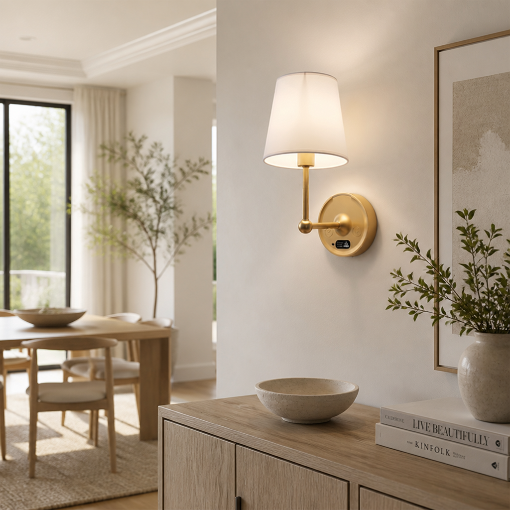 Modern Gold LED With Remote Wall Sconce