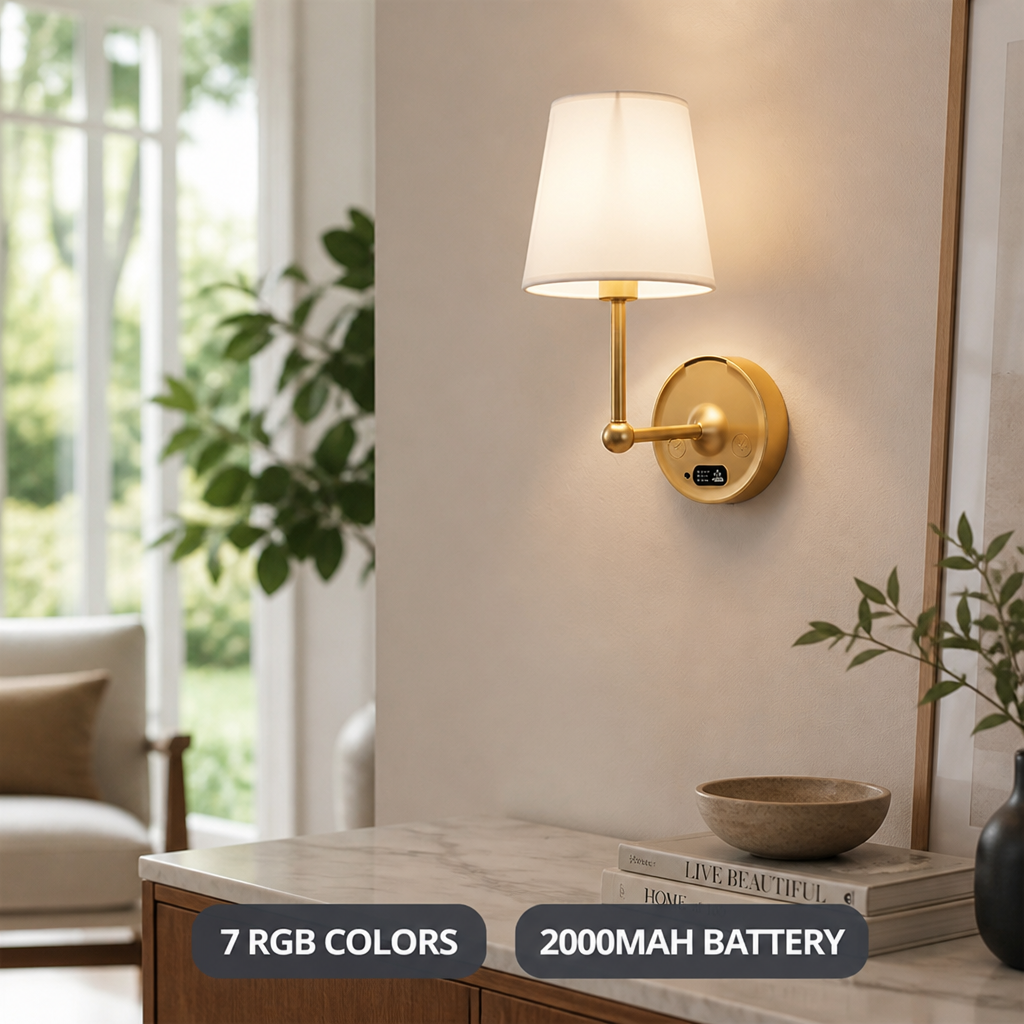 Modern Gold LED With Remote Wall Sconce