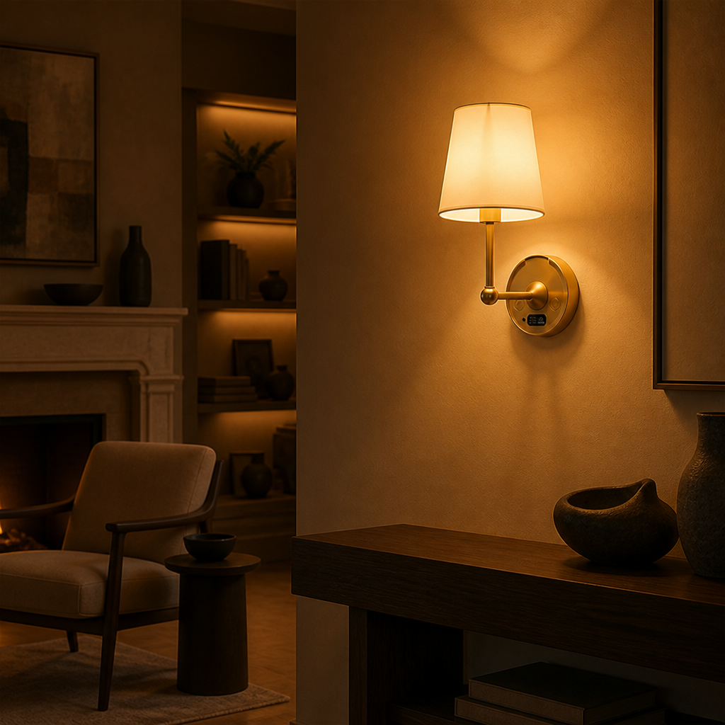 Modern Gold LED With Remote Wall Sconce
