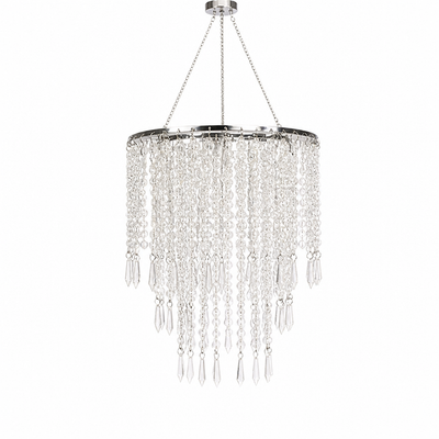 Modern Gold Three-Tier Beaded Chandelier