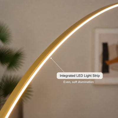 Modern Golden LED Arc Floor Lamp