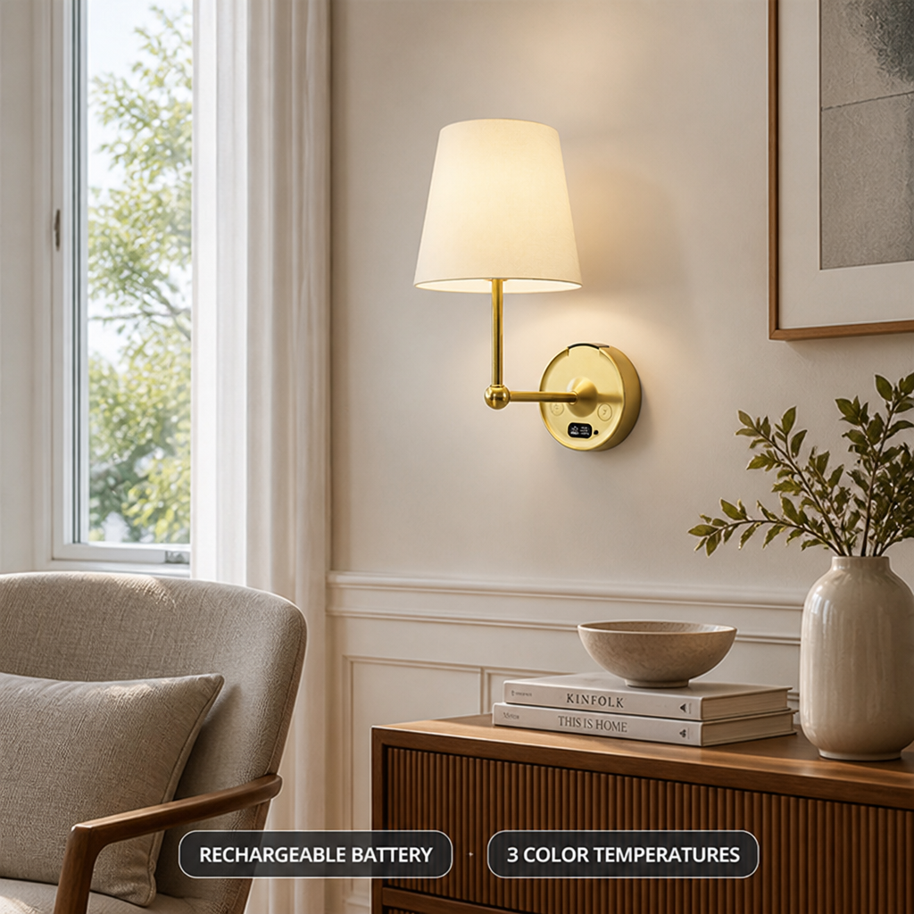 Modern Golden LED Touch Sensor Wall Sconce