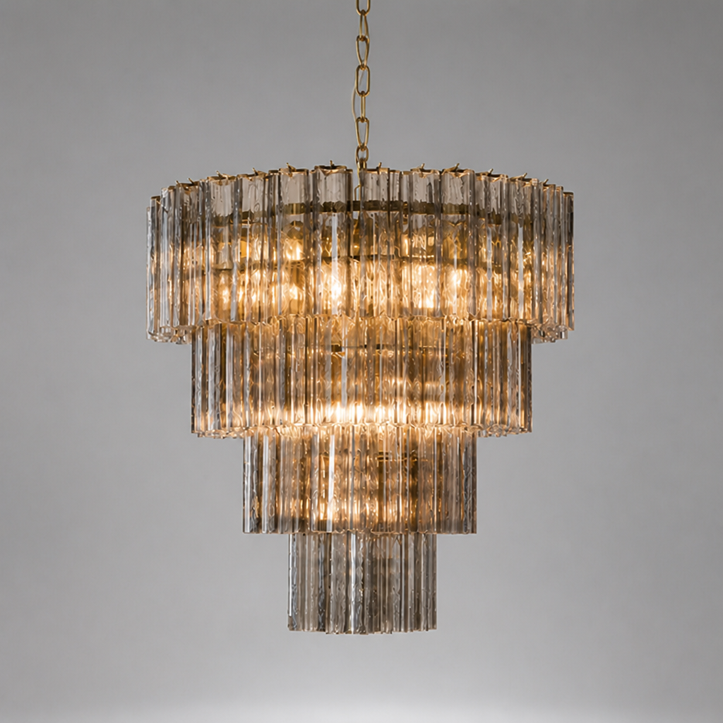 Modern Grey Glass Chandelier