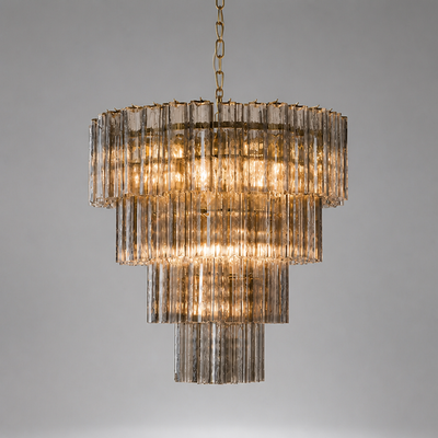 Modern Grey Glass Chandelier