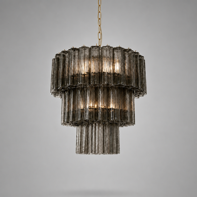 Modern Grey Glass Chandelier