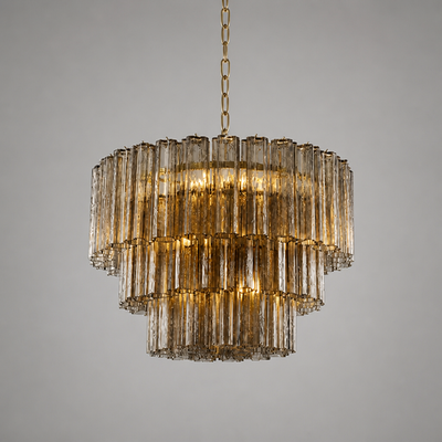 Modern Grey Glass Chandelier