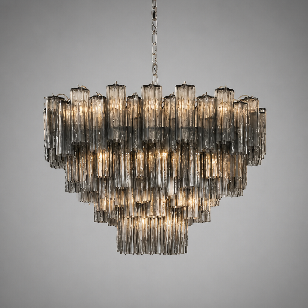 Modern Grey Glass Chandelier