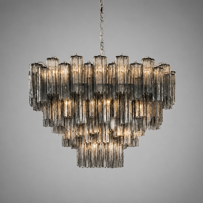 Modern Grey Glass Chandelier
